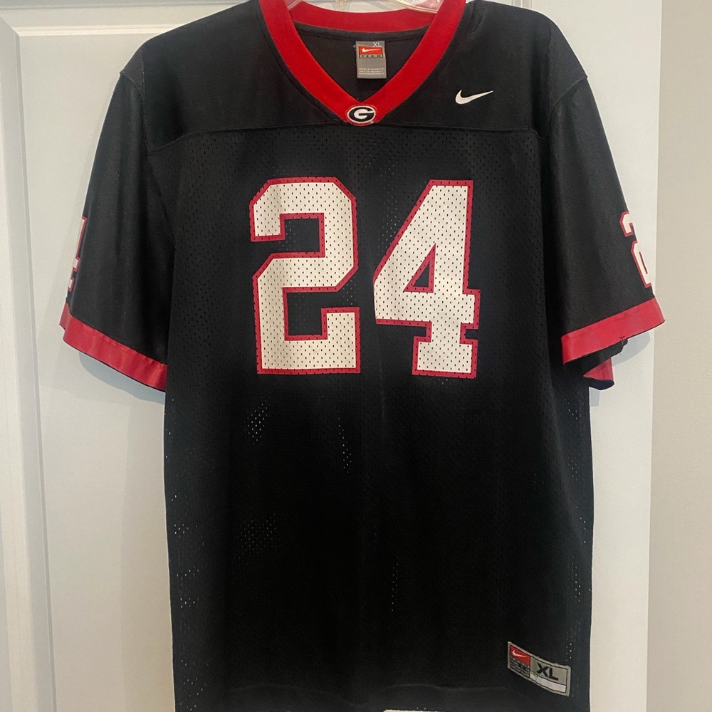 Nike Black and White Men's Jersey with Red Accents